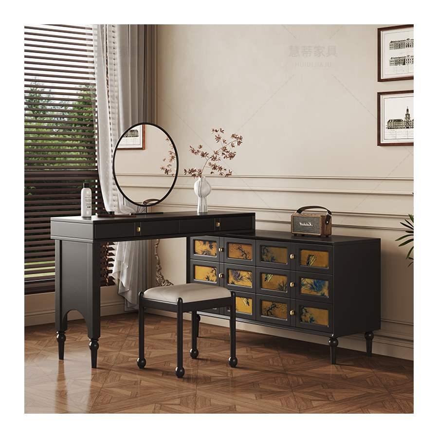 Bàn Trang Điểm Gỗ Tự Nhiên Phong Cách Vintage Có Gương Đứng Bàn Trang Điểm Gỗ Tự Nhiên Phong Cách Vintage Có Gương Đứng