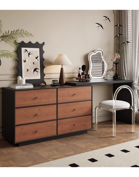 Bàn Trang Điểm Gỗ Tự Nhiên Phong Cách Vintage Có Gương Đứng Bàn Trang Điểm Gỗ Tự Nhiên Phong Cách Vintage Có Gương Đứng