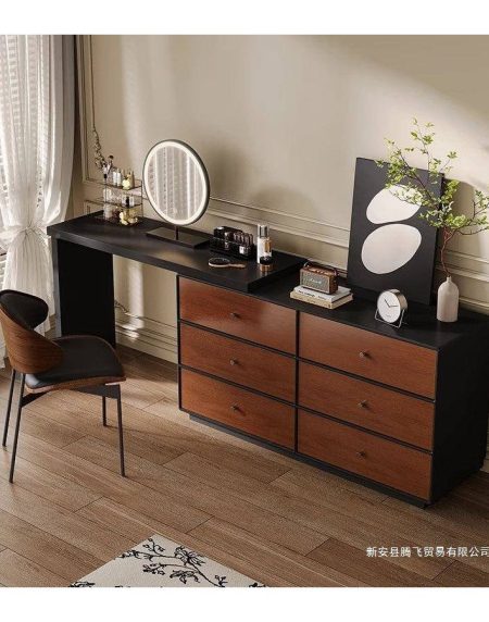 Bàn Trang Điểm Gỗ Tự Nhiên Phong Cách Vintage Có Gương Đứng Bàn Trang Điểm Gỗ Tự Nhiên Phong Cách Vintage Có Gương Đứng