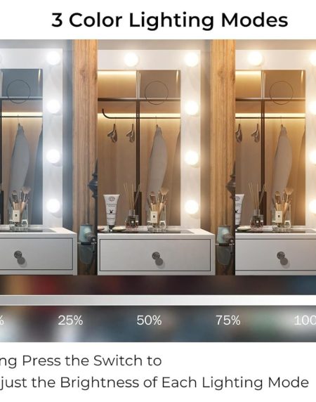 Bàn Trang Điểm Gỗ Với Gương LED Hiện Đại Bàn Trang Điểm Gỗ Với Gương LED Hiện Đại