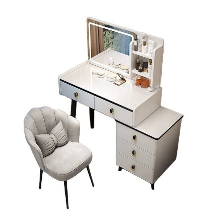 Bàn Trang Điểm Gương Đôi Gỗ MDF Hiện Đại Cho Phòng Ngủ Trẻ Em