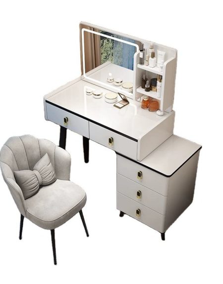 Bàn Trang Điểm Gương Đôi Gỗ MDF Hiện Đại Cho Phòng Ngủ Trẻ Em