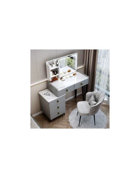 Bàn Trang Điểm Gương Đôi Gỗ MDF Hiện Đại Cho Phòng Ngủ Trẻ Em