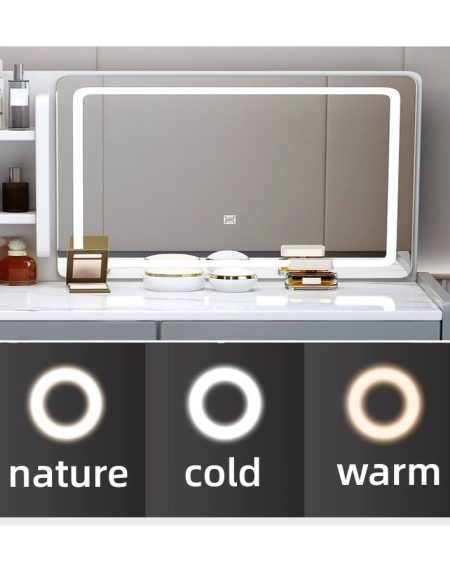 Bàn Trang Điểm Gương Đôi Gỗ MDF Hiện Đại Cho Phòng Ngủ Trẻ Em