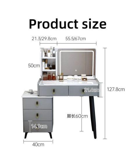 Bàn Trang Điểm Gương Đôi Gỗ MDF Hiện Đại Cho Phòng Ngủ Trẻ Em