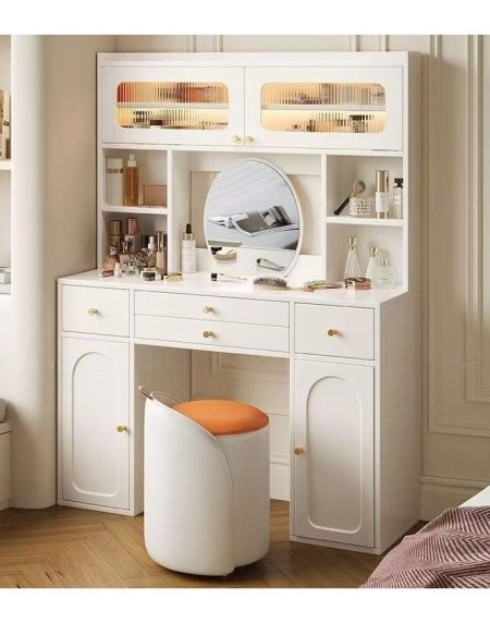 Bàn Trang Điểm Gương LED Gỗ MDF Hiện Đại
