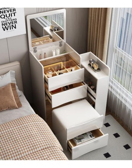Bàn Trang Điểm Hiện Đại Gỗ Công Nghiệp Có Gương Đèn