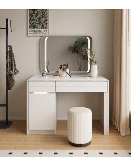 Bàn Trang Điểm Hiện Đại Gỗ Công Nghiệp Có Gương Đèn Cho Phòng Ngủ