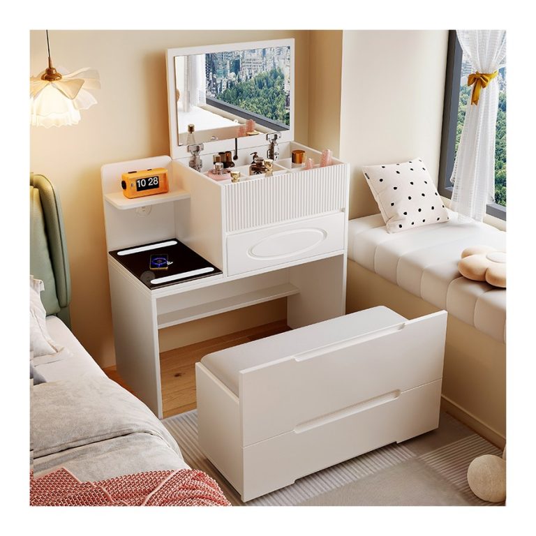 Trang chủ Bàn Trang Điểm Hiện Đại Gỗ MDF 8 Ngăn Có Đèn LED