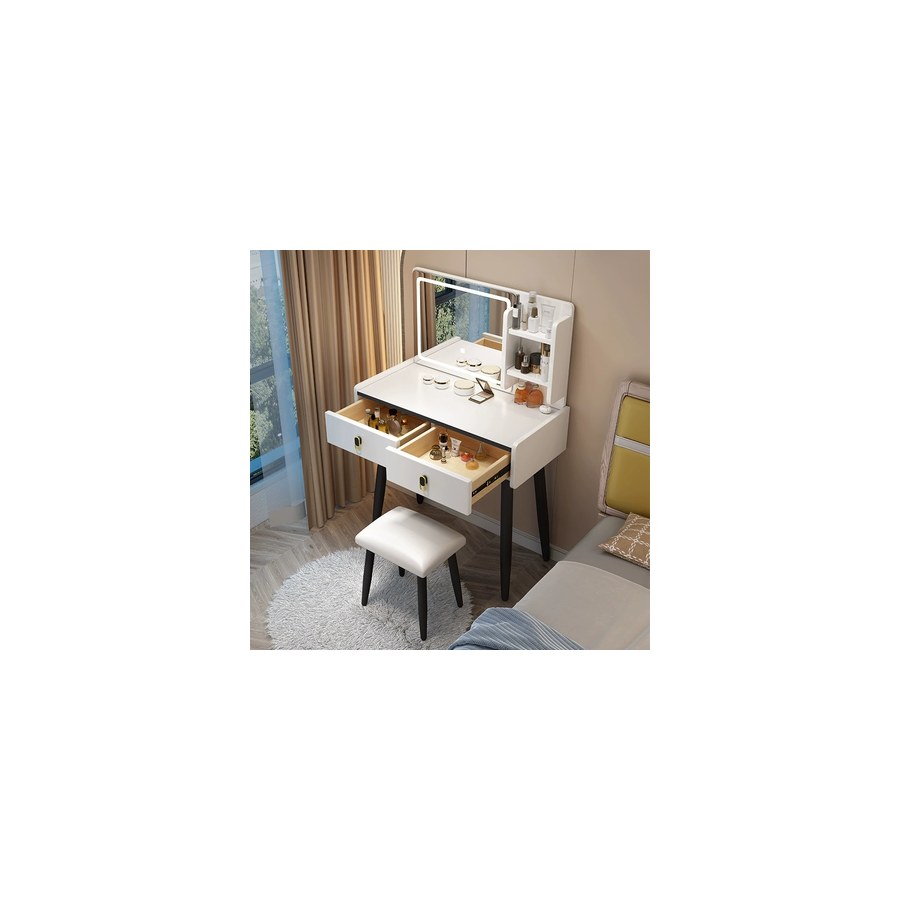 Bàn Trang Điểm Hiện Đại Gỗ MDF Có Gương Chiếu Sáng Bàn Trang Điểm Hiện Đại Gỗ MDF Có Gương Chiếu Sáng