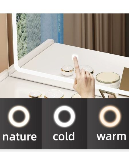 Bàn Trang Điểm Hiện Đại Gỗ MDF Có Gương Chiếu Sáng Bàn Trang Điểm Hiện Đại Gỗ MDF Có Gương Chiếu Sáng