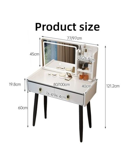 Bàn Trang Điểm Hiện Đại Gỗ MDF Có Gương Chiếu Sáng Bàn Trang Điểm Hiện Đại Gỗ MDF Có Gương Chiếu Sáng