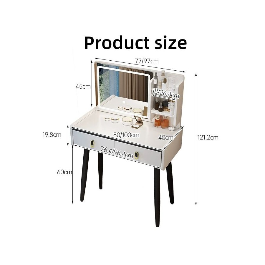 Bàn Trang Điểm Hiện Đại Gỗ MDF Có Gương Chiếu Sáng Bàn Trang Điểm Hiện Đại Gỗ MDF Có Gương Chiếu Sáng