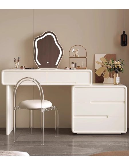 Bàn Trang Điểm Hiện Đại Gỗ MDF Có Gương Đèn