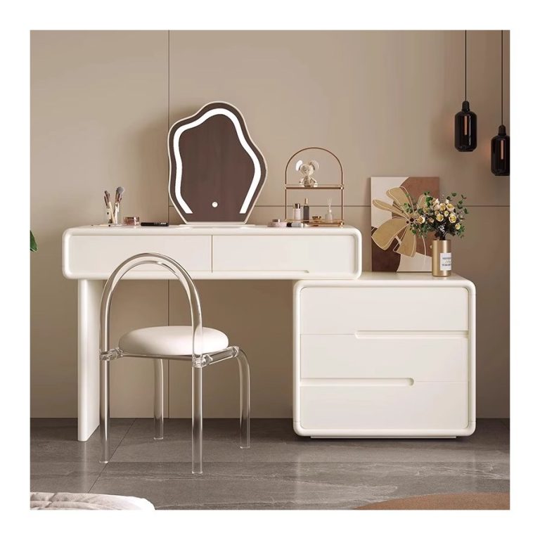 Bàn Trang Điểm Hiện Đại Gỗ MDF Có Gương Đèn
