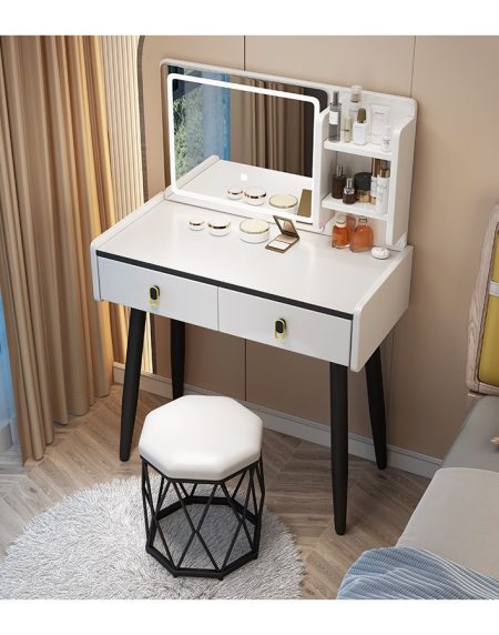 Bàn Trang Điểm Hiện Đại Gỗ MDF Có Gương Đèn LED