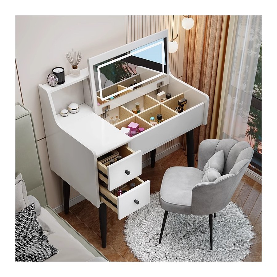 Bàn Trang Điểm Hiện Đại Gỗ Thông Có Gương Chiếu Sáng Bàn Trang Điểm Hiện Đại Gỗ Thông Có Gương Chiếu Sáng