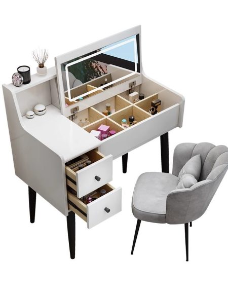 Bàn Trang Điểm Hiện Đại Gỗ Thông Có Gương Chiếu Sáng Bàn Trang Điểm Hiện Đại Gỗ Thông Có Gương Chiếu Sáng