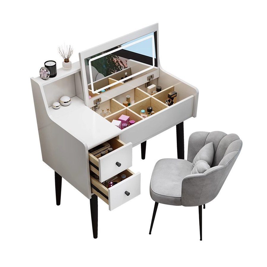Bàn Trang Điểm Hiện Đại Gỗ Thông Có Gương Chiếu Sáng Bàn Trang Điểm Hiện Đại Gỗ Thông Có Gương Chiếu Sáng