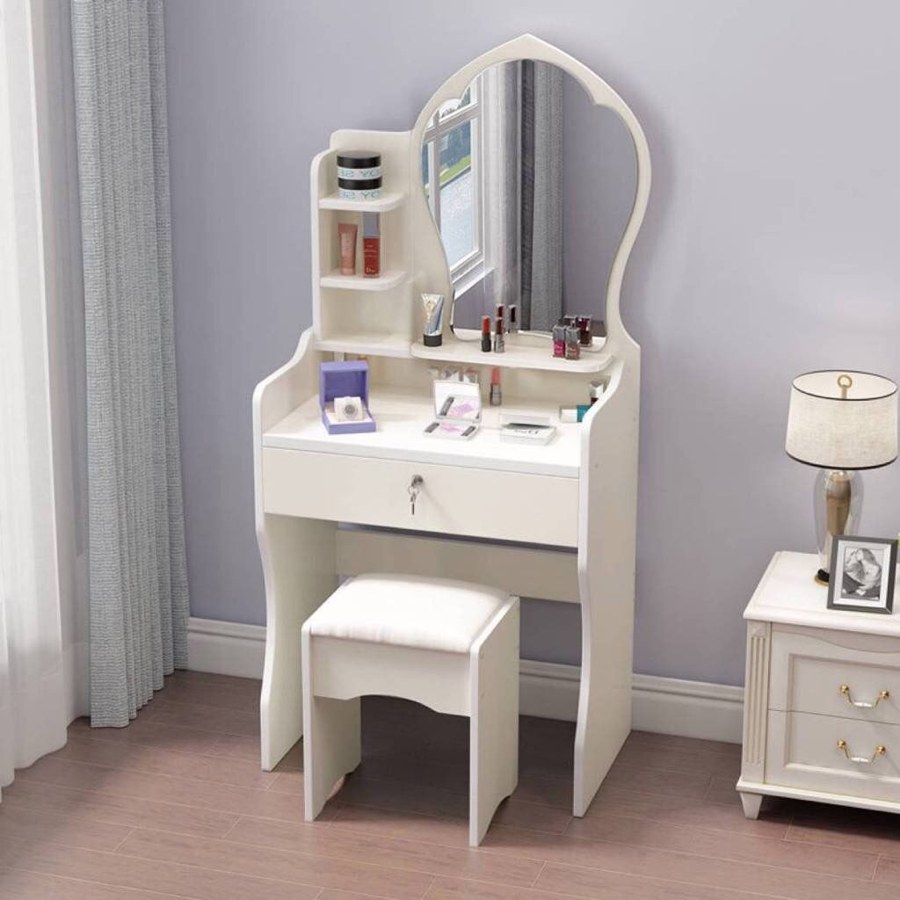 Bàn Trang Điểm Hiện Đại Gỗ Tự Nhiên Có Gương Bàn Trang Điểm Hiện Đại Gỗ Tự Nhiên Có Gương