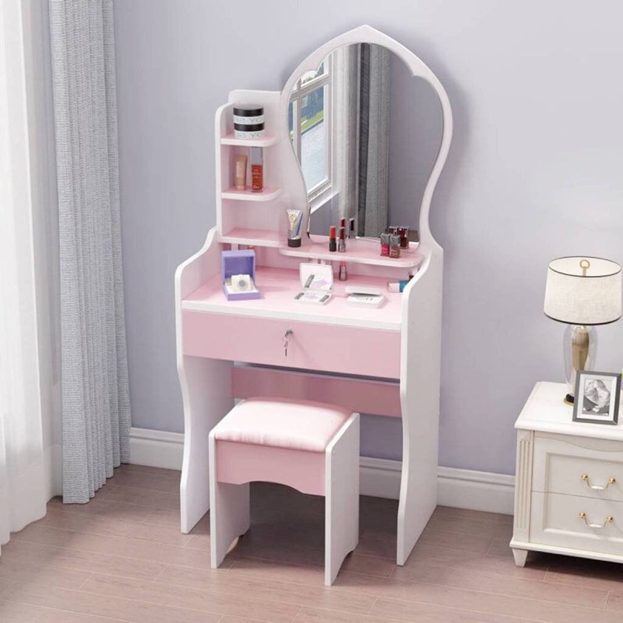 Bàn Trang Điểm Hiện Đại Gỗ Tự Nhiên Có Gương Bàn Trang Điểm Hiện Đại Gỗ Tự Nhiên Có Gương