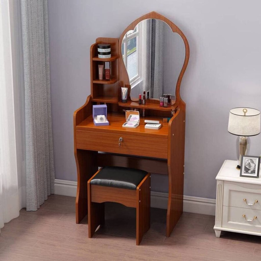 Bàn Trang Điểm Hiện Đại Gỗ Tự Nhiên Có Gương Bàn Trang Điểm Hiện Đại Gỗ Tự Nhiên Có Gương