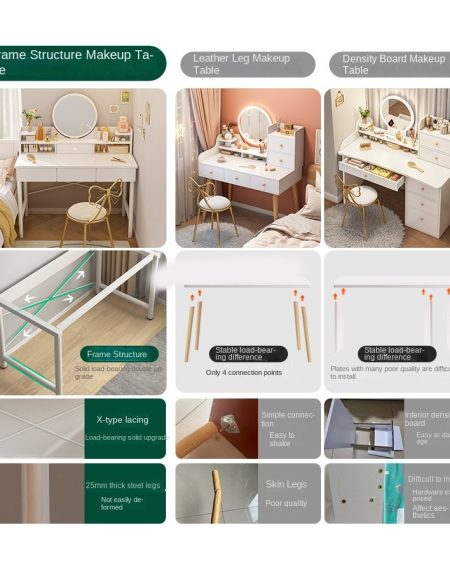 Bàn Trang Điểm Hiện Đại Gỗ Tự Nhiên Có Gương Chiếu Sáng Bàn Trang Điểm Hiện Đại Gỗ Tự Nhiên Có Gương Chiếu Sáng