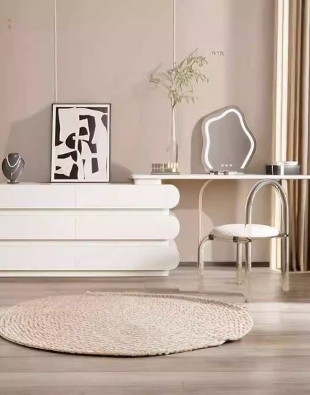 Bàn Trang Điểm Hiện Đại Gỗ Tự Nhiên Có Gương Đèn LED