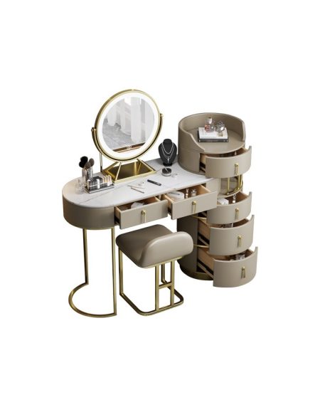 Bàn Trang Điểm Hiện Đại Gỗ Tự Nhiên Có Gương Và Ghế