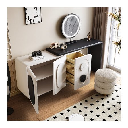 Bàn Trang Điểm MDF Kiểu Bắc Âu Có Gương Đứng