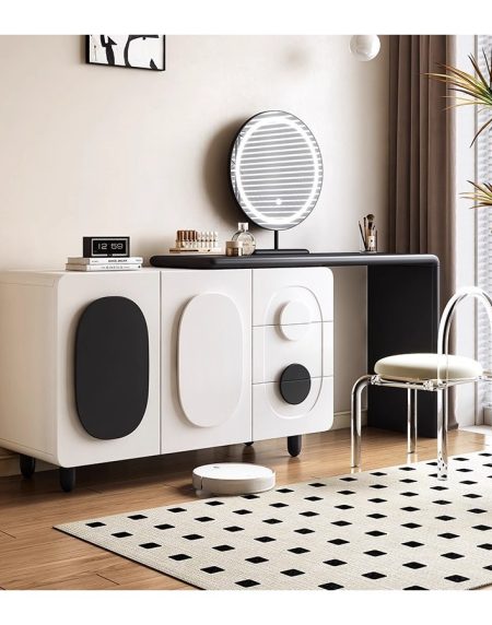 Bàn Trang Điểm MDF Kiểu Bắc Âu Có Gương Đứng