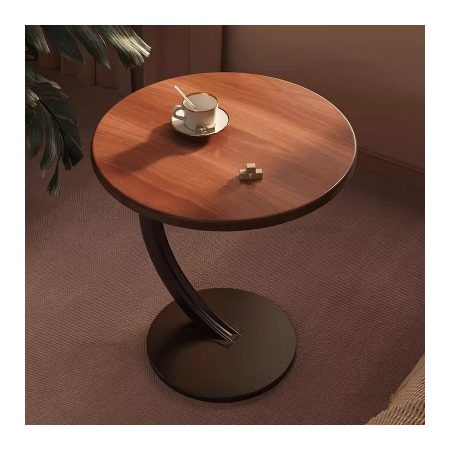 Bàn Tròn Gỗ Óc Chó Mini Hiện Đại Cho Phòng Khách