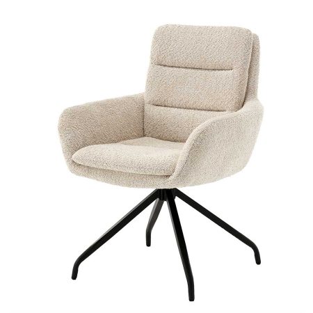 Bộ 2 Ghế Ăn Bọc Nệm Vải Mềm Chân Kim Loại Xoay 180 Độ