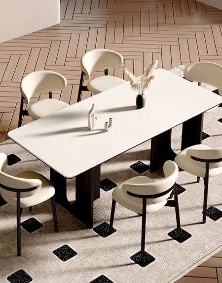 Bộ Bàn Ăn Đá Marble Hiện Đại Cho Chung Cư Nhỏ