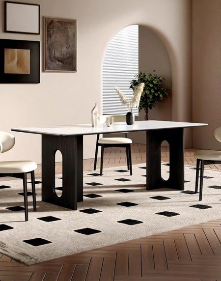 Bộ Bàn Ăn Đá Marble Hiện Đại Cho Chung Cư Nhỏ