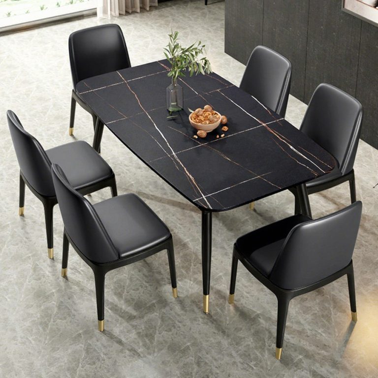 Bộ Bàn Ăn Đá Marble Hiện Đại Gấp Gọn Chịu Nước