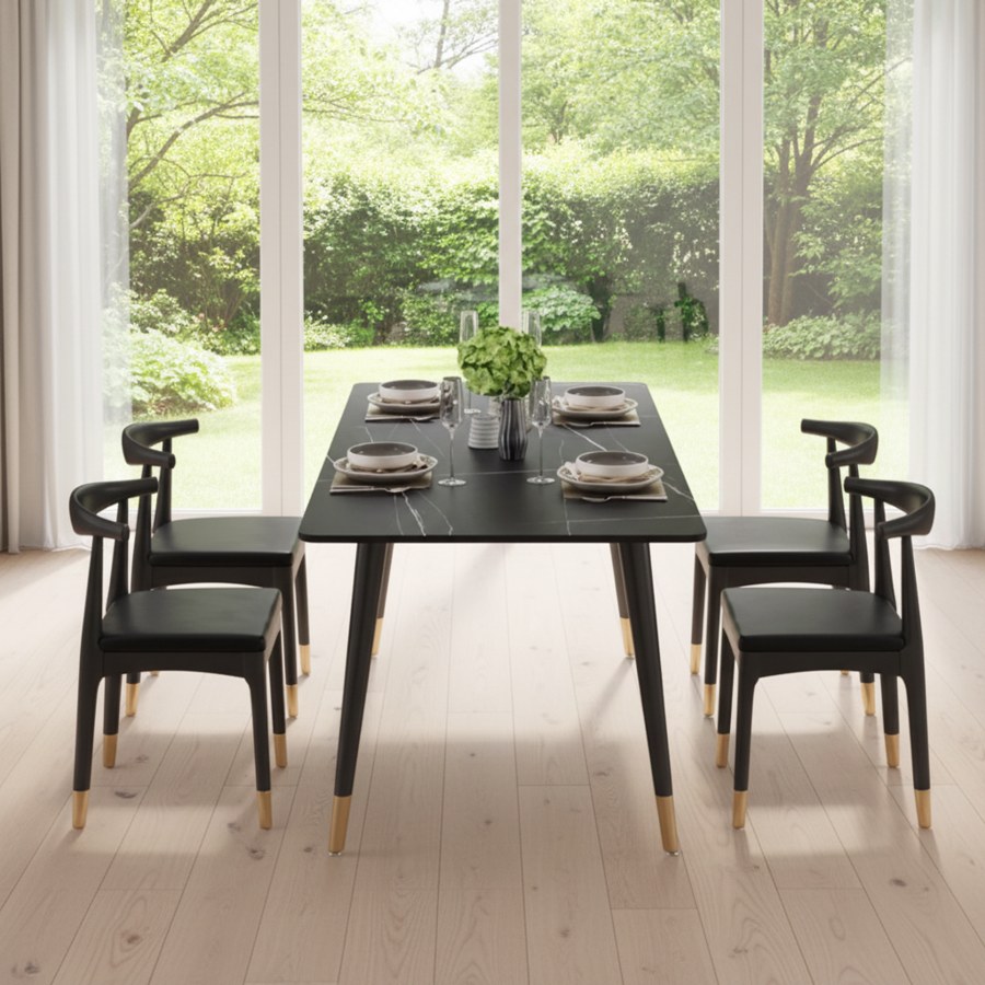 Bộ Bàn Ăn Đá Marble Hiện Đại Gấp Gọn Chịu Nước Bộ Bàn Ăn Đá Marble Hiện Đại Gấp Gọn Chịu Nước