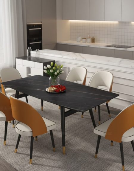 Bộ Bàn Ăn Đá Marble Hiện Đại Gấp Gọn Chịu Nước Bộ Bàn Ăn Đá Marble Hiện Đại Gấp Gọn Chịu Nước
