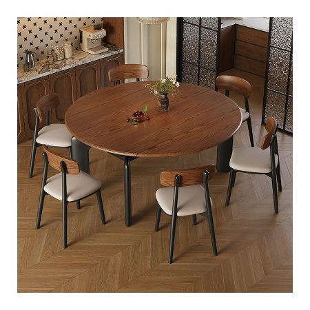Bộ Bàn Ăn Gỗ Sồi Mở Rộng Hiện Đại Cho Không Gian Nhỏ
