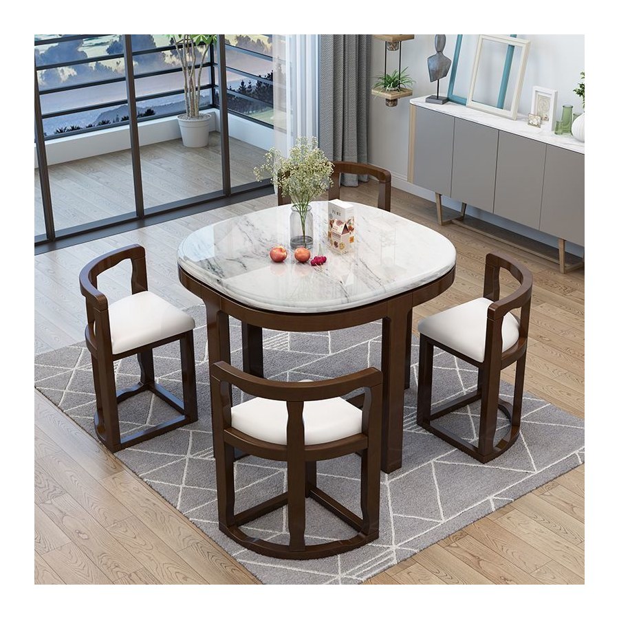 Bộ Bàn Ăn Gỗ Tự Nhiên 4 Ghế Hiện Đại Bàn Đá Sintered Bộ Bàn Ăn Gỗ Tự Nhiên 4 Ghế Hiện Đại Bàn Đá Sintered
