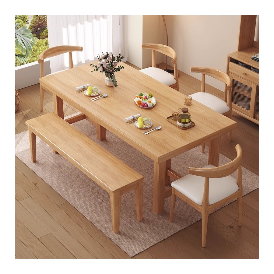 Bộ Bàn Ăn Gỗ Tự Nhiên Hiện Đại 220cm - 240cm Bộ Bàn Ăn Gỗ Tự Nhiên Hiện Đại 220cm - 240cm