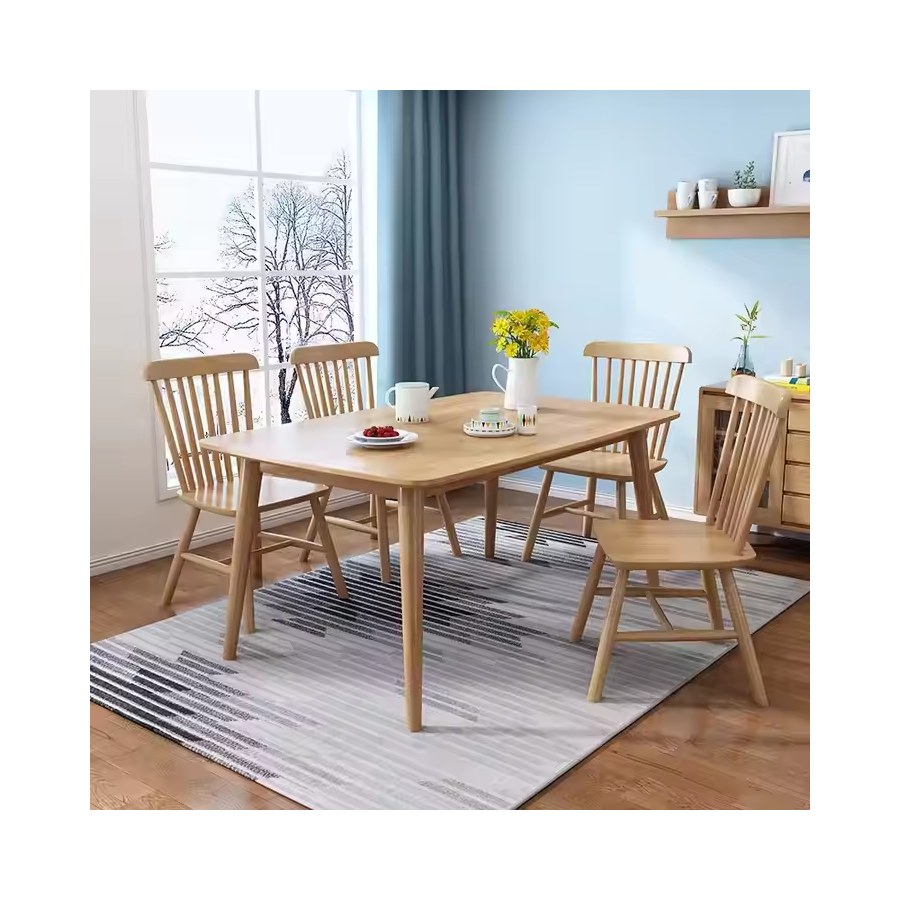 Bộ Bàn Ăn Gỗ Tự Nhiên Hình Chữ Nhật Hiện Đại 4/6/8 Ghế Bộ Bàn Ăn Gỗ Tự Nhiên Hình Chữ Nhật Hiện Đại 4/6/8 Ghế