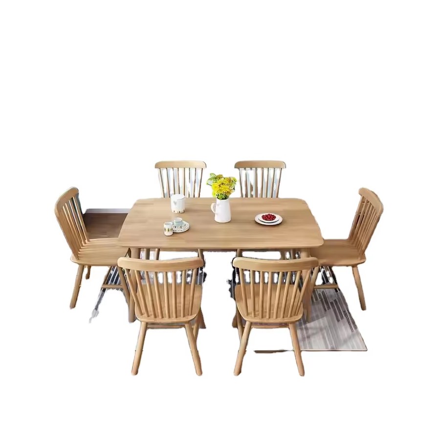Bộ Bàn Ăn Gỗ Tự Nhiên Hình Chữ Nhật Hiện Đại 4/6/8 Ghế Bộ Bàn Ăn Gỗ Tự Nhiên Hình Chữ Nhật Hiện Đại 4/6/8 Ghế