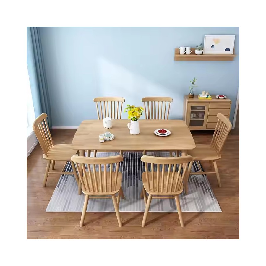 Bộ Bàn Ăn Gỗ Tự Nhiên Hình Chữ Nhật Hiện Đại 4/6/8 Ghế Bộ Bàn Ăn Gỗ Tự Nhiên Hình Chữ Nhật Hiện Đại 4/6/8 Ghế