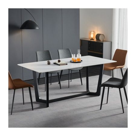 Bộ Bàn Ăn Gỗ Tự Nhiên Khung Đá Sang Trọng Cho 4 Người