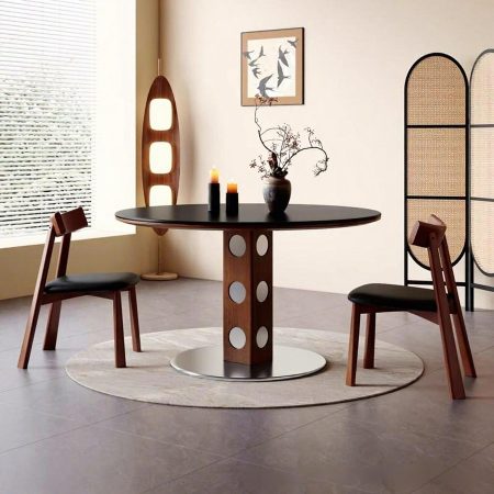 Bộ Bàn Ăn Gỗ Tự Nhiên Vintage Hiện Đại Cho Căn Hộ Nhỏ