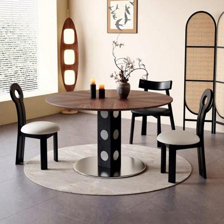 Bộ Bàn Ăn Gỗ Tự Nhiên Vintage Hiện Đại Cho Căn Hộ Nhỏ