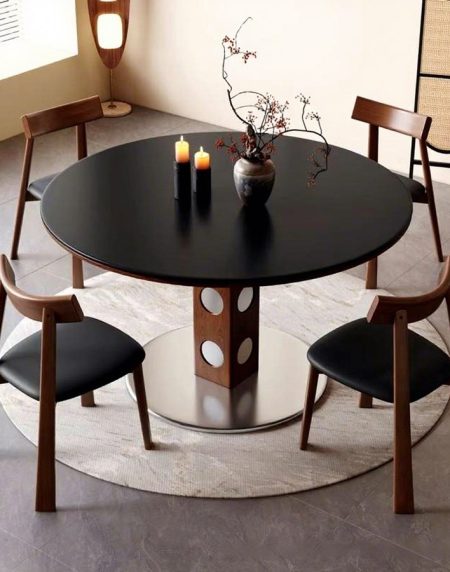 Bộ Bàn Ăn Gỗ Tự Nhiên Vintage Hiện Đại Cho Căn Hộ Nhỏ Bộ Bàn Ăn Gỗ Tự Nhiên Vintage Hiện Đại Cho Căn Hộ Nhỏ