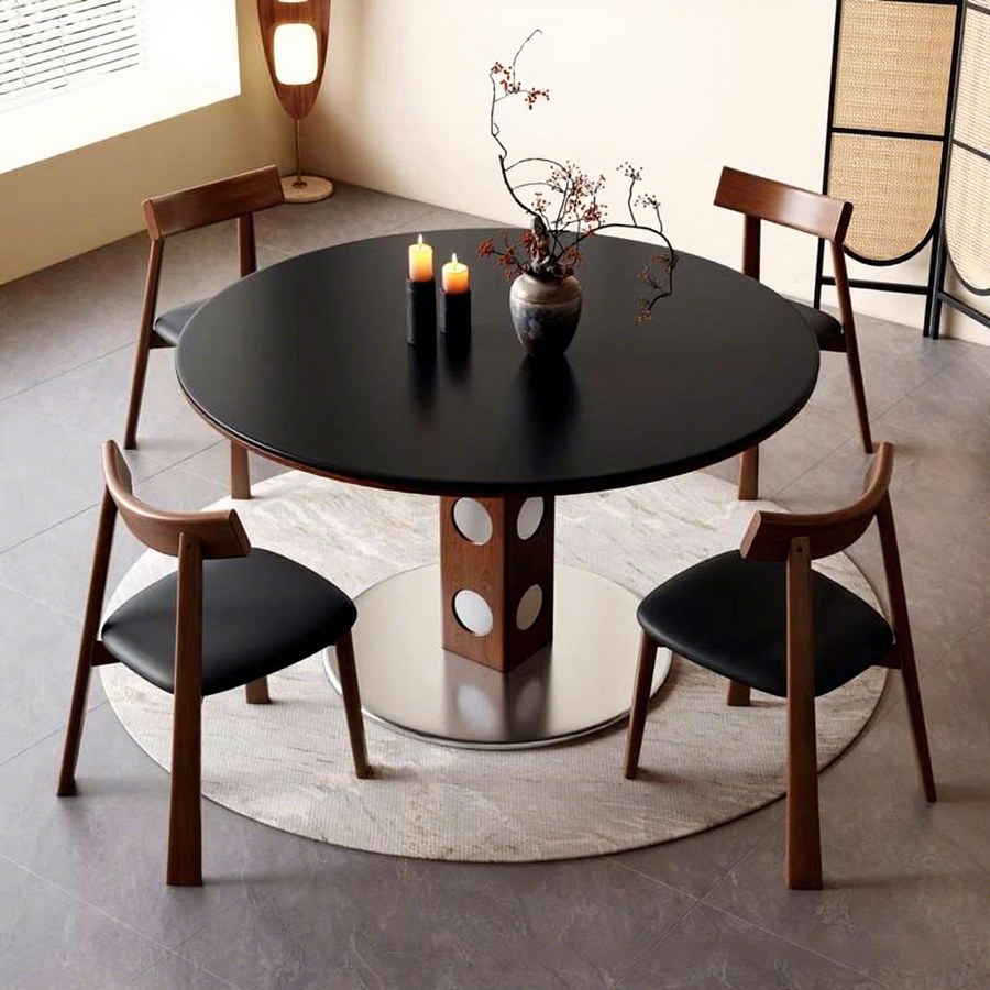 Bộ Bàn Ăn Gỗ Tự Nhiên Vintage Hiện Đại Cho Căn Hộ Nhỏ Bộ Bàn Ăn Gỗ Tự Nhiên Vintage Hiện Đại Cho Căn Hộ Nhỏ