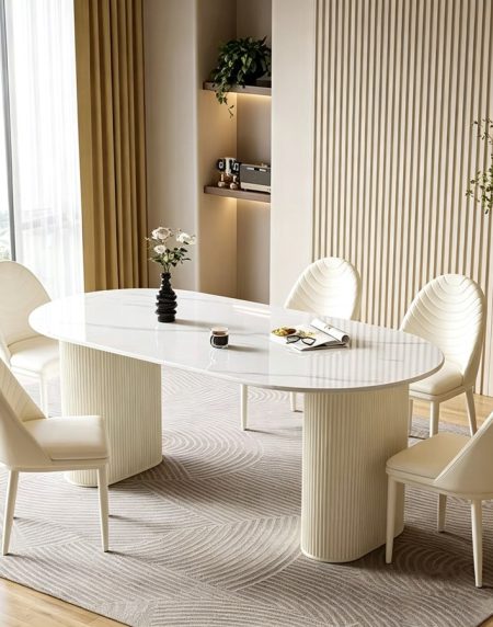Bộ Bàn Ăn Hiện Đại Đá Marble 4 Ghế